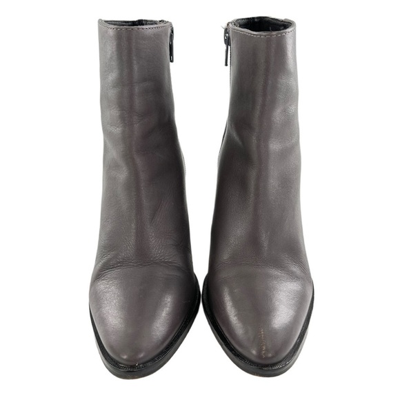 Dune Prestonn womens ankle booties size 7 38 gray leather zip up boots - Picture 2 of 15